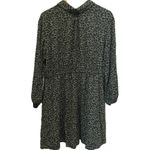 CHEETAH Print Dress Green Black Sz L Rayon Edgy Rock Animal Print Cinch Waist Size L Photo 3