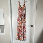 Gap NWT  White Pleated Maxi Dress Sleeveless Spaghetti Strap Size 6 Foral Beachy Photo 1