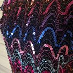 Vintage 80s / 90s Sequin Sparkly Disco Short Sleeve Blouse Multiple Size M Photo 2