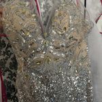 Black Label Silver Sequin Prom Dress Photo 5