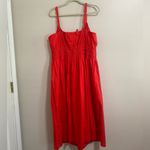 Lane Bryant NEW Red Smocked Waist Milkmaid Dress Size 18 Photo 3