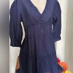 Ellen’s Boutique Cute Navy Ruffled Dress NWT. Lightweight. Size S Blue Photo 0