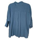 John Mark Pullover Button Blouse Tunic Oversized Lagenlook Blue Size Large Photo 1