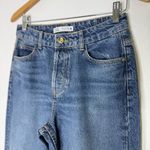 ZARA  Women’s High Rise Straight Leg Jeans Size 4 Button Fly Blue Wash Photo 5