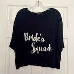 Boohoo Women's Black Oversized Bride's Squad Crop Top Size US 14 Photo 1