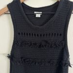 J.Crew  Black Crochet Fringe Sweater Midi Dress Size XS Photo 2