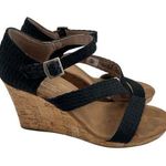 Toms Tom’s Sienna Women's size 9 Criss Cross Espadrille Wedge buckle Sandals canvas Photo 0