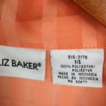 Liz Baker  14 Collared Flap Button Pocketed Squares Pattern Top 14 Plus in Orange Photo 5