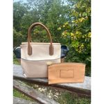 Reed Tote/Shoulder Color Block Faux Leather with small Organizer Bag Black Photo 1