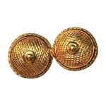 St. John Vintage Gold-Tone Textured Clip-On Earrings Photo 0