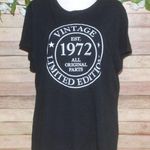 NWOT Custom Birthday Est. 1972 Ladies Black T Photo 0