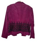 Maggy London  cotton Spandex burgundy velvet blazer jacket size 14 Lace Photo 1
