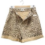 Free People NWT Printed Dogtown High Waist Shorts Cheetah Black Tan Size 29 NEW Photo 3