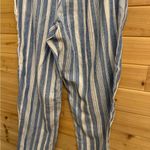 Maeve By Anthropologie Size 10 Linen Blend Vertical Striped Straight Leg Pants Photo 11