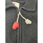 Quacker Factory Wool Cardigan Zip Up Sweater Black White Snowman Size Large Photo 5