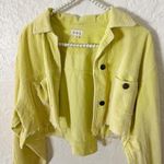 POL Cropped Yellow Corduroy Cutoff Jacket Photo 1