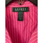 Ralph Lauren Lauren Pink White Stripe Pajama Set Button Up Top Pants RL Logo M Photo 4