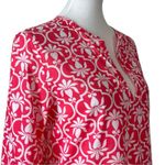 Lands' End Lands’ End Shift Dress Coverup V-neck Pink White Cotton Women’s Size Small 6/8 Photo 5