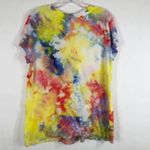 Merona  Womens XXL Top Tee Tie‎ Dye Flight Risk Yellow Purple  Blue Ruffled 1008 Photo 1