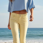 Lilly Pulitzer  Worth Yellow Straight Jeans Size 4 Photo 0