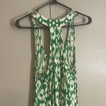 KAVU  medium green cream boho Aztec print high low tank dress Photo 3