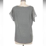 Alfani  Scoop Neck Blouse Gray White Geometric Photo 1