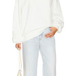 ANINE BING NWT  Miles Sweatshirt Framed Monogram in Off White size small Photo 0