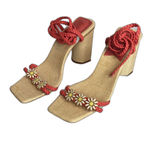 Anthropologie  SCHUTZ Mid Atanado Leather block heel daisy Sandals heels SZ 9.5 B Photo 1