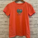 Life is Good Women’s Wild at Heart coral colored short sleeve t-shirt XS Photo 0