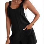 Boutique Super Cute Adjustable Knot tie deep pocket shorts romper Photo 0