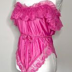 Vintage Teddy Bodysuit Lingerie Pink Size M Photo 0