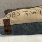 **The Barrel Sack Cotton Tote Bag with Leather Handles** Blue Photo 2