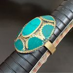 Vintage Turquoise Mosaic Cocktail Ring Size 8 Blue Photo 6