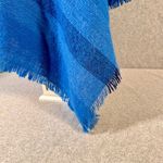 Vintage Kungshol AB Rattvik Sweden Women's Blue Striped Knit Wool Shawl Poncho Photo 1