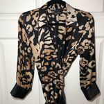 ZARA Woman 100% Silk Vintage Style Cheetah Wrap Dress Size L Photo 2