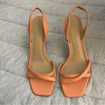 Veronica Beard  Analita‎ leather slingback peach coral heel strappy sandals 6 Photo 2