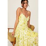 Badgley Mischka  Womens Floral Print Dress in Yellow 0 Long Gown Maxi Photo 13