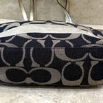 Coach Denim and silver zip top tote Photo 4