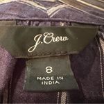 J.Crew Tie Waist Linen Blend Striped Gauze Top Blouse Women's 8 Navy Casual Photo 5