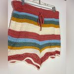 JOLIE & JOY Striped Crochet Shorts Red Size 1X Photo 2