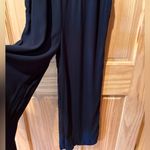Loft  Jumpsuit Womens S Black Sleeveless Ruffle Neck Wide Leg Pockets Lightweight Photo 1
