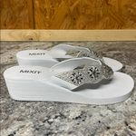 Mixit  White Wedge Sandals with Silver Accents Photo 1