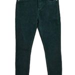 Eunina  Emerald Green Corduroy Skinny High Rise Pants Cotton Crop Jeans Size 3 Photo 0