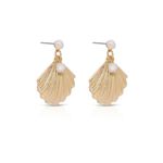 Ettika  Shell Earring in Gold Womens Sea Pearl Dangle Drop Jewlery Photo 8