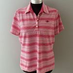 Nike  Golf x Disney Polo Shirt Womens Large Pink White Striped Athletic Photo 2