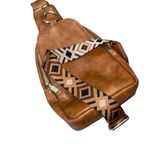 Womens PU Leather Detachable Aztec Strap Sling‎ Handbag Brown One Size Photo 1