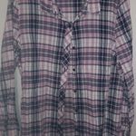 Faded Glory FG L Plaid Cotton Pink Purple Shirt Top Photo 0