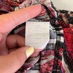 Vamp y2k Abstract Print Sleeveless Top Collared Tie Waist Red Purple L/L Size L Photo 7