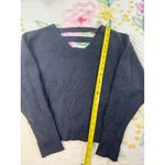 FCT with love Womens V Neck Ribbed Knit Sweater Pullover Back Detail Cozy Casual Black Size L Photo 4