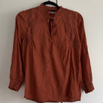 Mine Long Sleeve Polka Dot Blouse | Size Large | Dark Academia | Vintage Retro Brown Photo 0